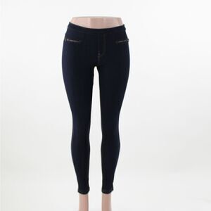 HUE Denim looking Legging with Front zippers